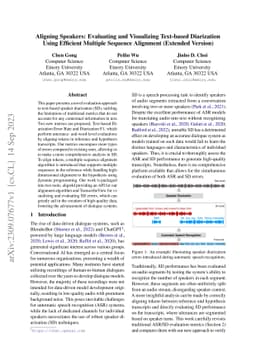 Aligning Speakers: Evaluating and Visualizing Text-based Diarization
  Using Efficient Multiple Sequence Alignment (Extended Version)