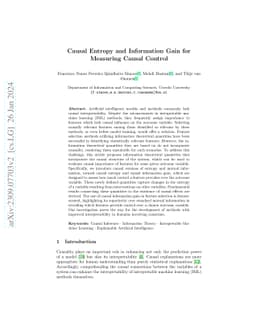 Causal Entropy and Information Gain for Measuring Causal Control