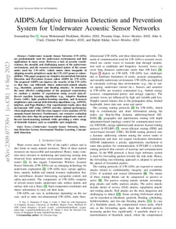 AIDPS:Adaptive Intrusion Detection and Prevention System for Underwater
  Acoustic Sensor Networks
