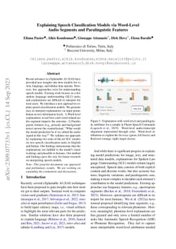 Explaining Speech Classification Models via Word-Level Audio Segments
  and Paralinguistic Features