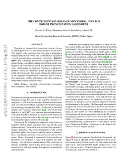 The complementary roles of non-verbal cues for Robust Pronunciation
  Assessment