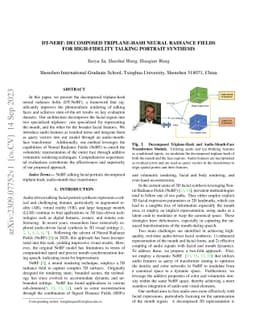 DT-NeRF: Decomposed Triplane-Hash Neural Radiance Fields for
  High-Fidelity Talking Portrait Synthesis