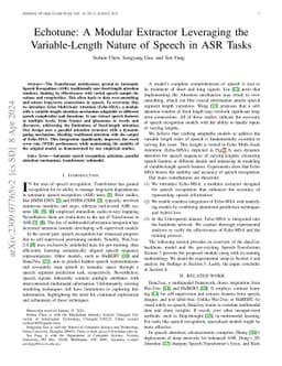 Echotune: A Modular Extractor Leveraging the Variable-Length Nature of
  Speech in ASR Tasks