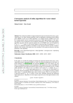 Convergence analysis of online algorithms for vector-valued kernel regression