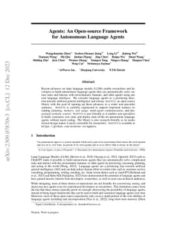 Agents: An Open-source Framework for Autonomous Language Agents