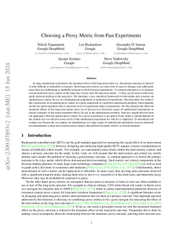 Choosing a Proxy Metric from Past Experiments