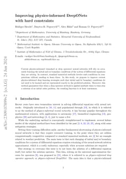 Improving physics-informed DeepONets with hard constraints