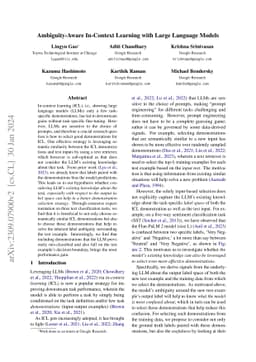 Ambiguity-Aware In-Context Learning with Large Language Models