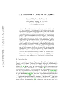 An Assessment of ChatGPT on Log Data