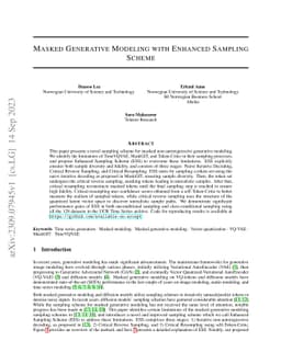 Masked Generative Modeling with Enhanced Sampling Scheme