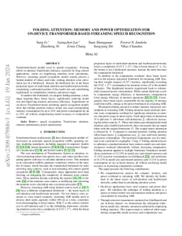 Folding Attention: Memory and Power Optimization for On-Device
  Transformer-based Streaming Speech Recognition