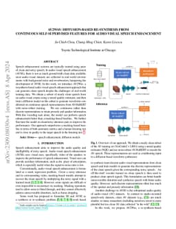 AV2Wav: Diffusion-Based Re-synthesis from Continuous Self-supervised
  Features for Audio-Visual Speech Enhancement