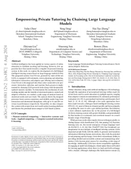Empowering Private Tutoring by Chaining Large Language Models