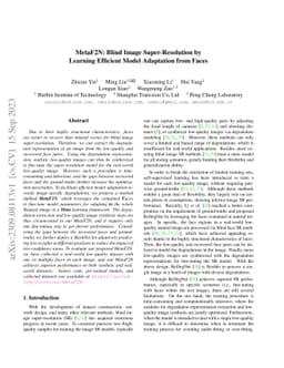 MetaF2N: Blind Image Super-Resolution by Learning Efficient Model
  Adaptation from Faces