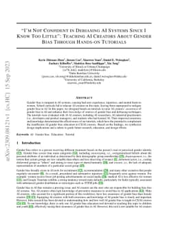 "I'm Not Confident in Debiasing AI Systems Since I Know Too Little":
  Teaching AI Creators About Gender Bias Through Hands-on Tutorials
