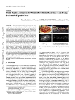 Multi-Scale Estimation for Omni-Directional Saliency Maps Using
  Learnable Equator Bias