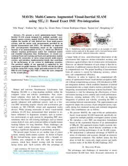 MAVIS: Multi-Camera Augmented Visual-Inertial SLAM using SE2(3) Based
  Exact IMU Pre-integration