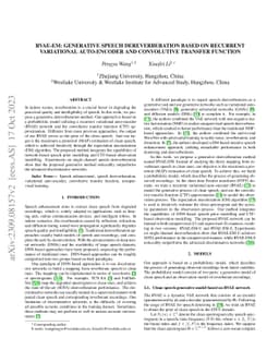 RVAE-EM: Generative speech dereverberation based on recurrent
  variational auto-encoder and convolutive transfer function