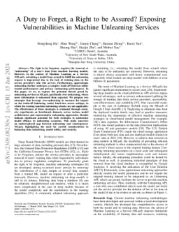 A Duty to Forget, a Right to be Assured? Exposing Vulnerabilities in
  Machine Unlearning Services