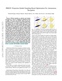 PRIEST: Projection Guided Sampling-Based Optimization For Autonomous
  Navigation