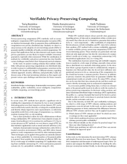 Verifiable Privacy-Preserving Computing
