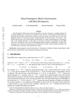 Deep Nonnegative Matrix Factorization with Beta Divergences