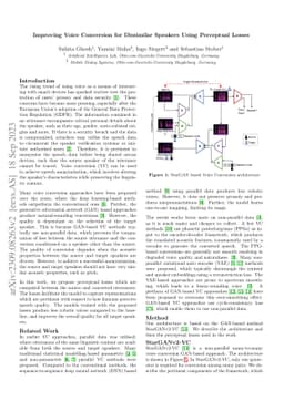 Improving Voice Conversion for Dissimilar Speakers Using Perceptual
  Losses