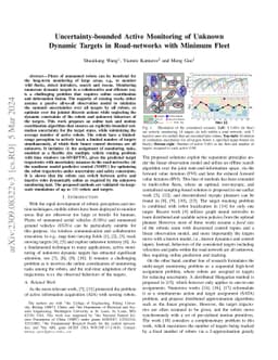Uncertainty-bounded Active Monitoring of Unknown Dynamic Targets in
  Road-networks with Minimum Fleet
