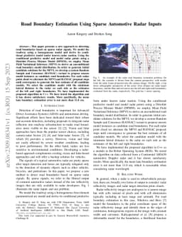 Road Boundary Estimation Using Sparse Automotive Radar Inputs