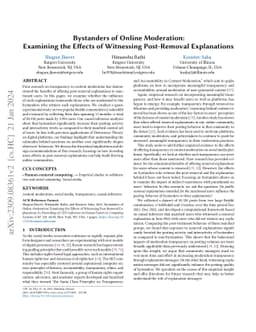 Bystanders of Online Moderation: Examining the Effects of Witnessing
  Post-Removal Explanations