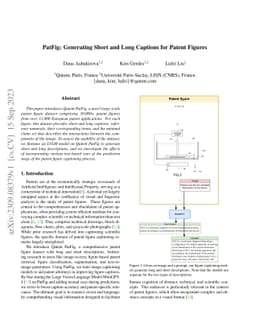 PatFig: Generating Short and Long Captions for Patent Figures