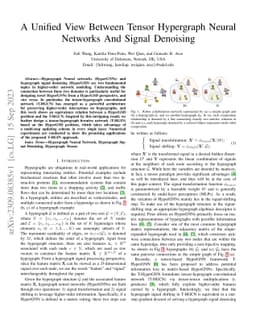 A Unified View Between Tensor Hypergraph Neural Networks And Signal
  Denoising