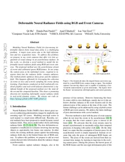 Deformable Neural Radiance Fields using RGB and Event Cameras