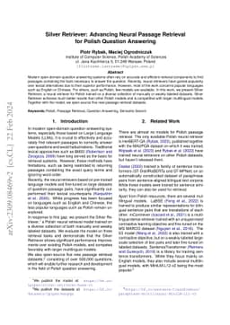 Silver Retriever: Advancing Neural Passage Retrieval for Polish Question
  Answering