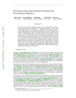 Scaling Laws for Sparsely-Connected Foundation Models