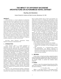The Impact of Different Backbone Architecture on Autonomous Vehicle
  Dataset