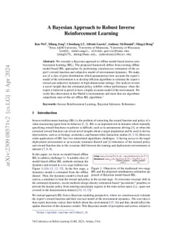 A Bayesian Approach to Robust Inverse Reinforcement Learning