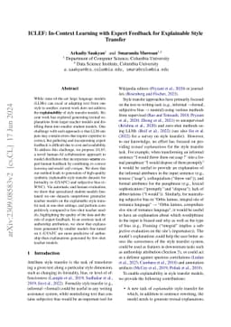 ICLEF: In-Context Learning with Expert Feedback for Explainable Style
  Transfer
