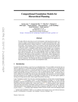 Compositional Foundation Models for Hierarchical Planning