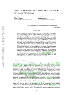 Chain-of-Thought Reasoning is a Policy Improvement Operator