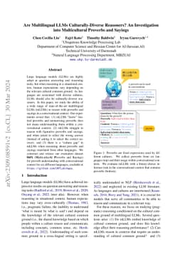 Are Multilingual LLMs Culturally-Diverse Reasoners? An Investigation
  into Multicultural Proverbs and Sayings