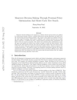 Maneuver Decision-Making Through Proximal Policy Optimization And Monte
  Carlo Tree Search