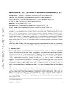 Exploring Social Choice Mechanisms for Recommendation Fairness in SCRUF