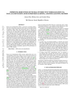 Improving Robustness of Neural Inverse Text Normalization via
  Data-Augmentation, Semi-Supervised Learning, and Post-Aligning Method