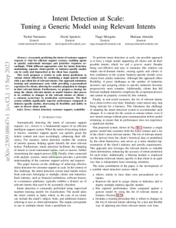 Intent Detection at Scale: Tuning a Generic Model using Relevant Intents