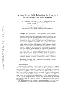 A More Secure Split: Enhancing the Security of Privacy-Preserving Split
  Learning