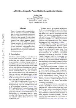 AlbNER: A Corpus for Named Entity Recognition in Albanian