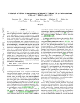 Enhance audio generation controllability through representation
  similarity regularization