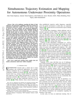 Simultaneous Trajectory Estimation and Mapping for Autonomous Underwater
  Proximity Operations