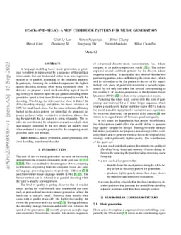 Stack-and-Delay: a new codebook pattern for music generation